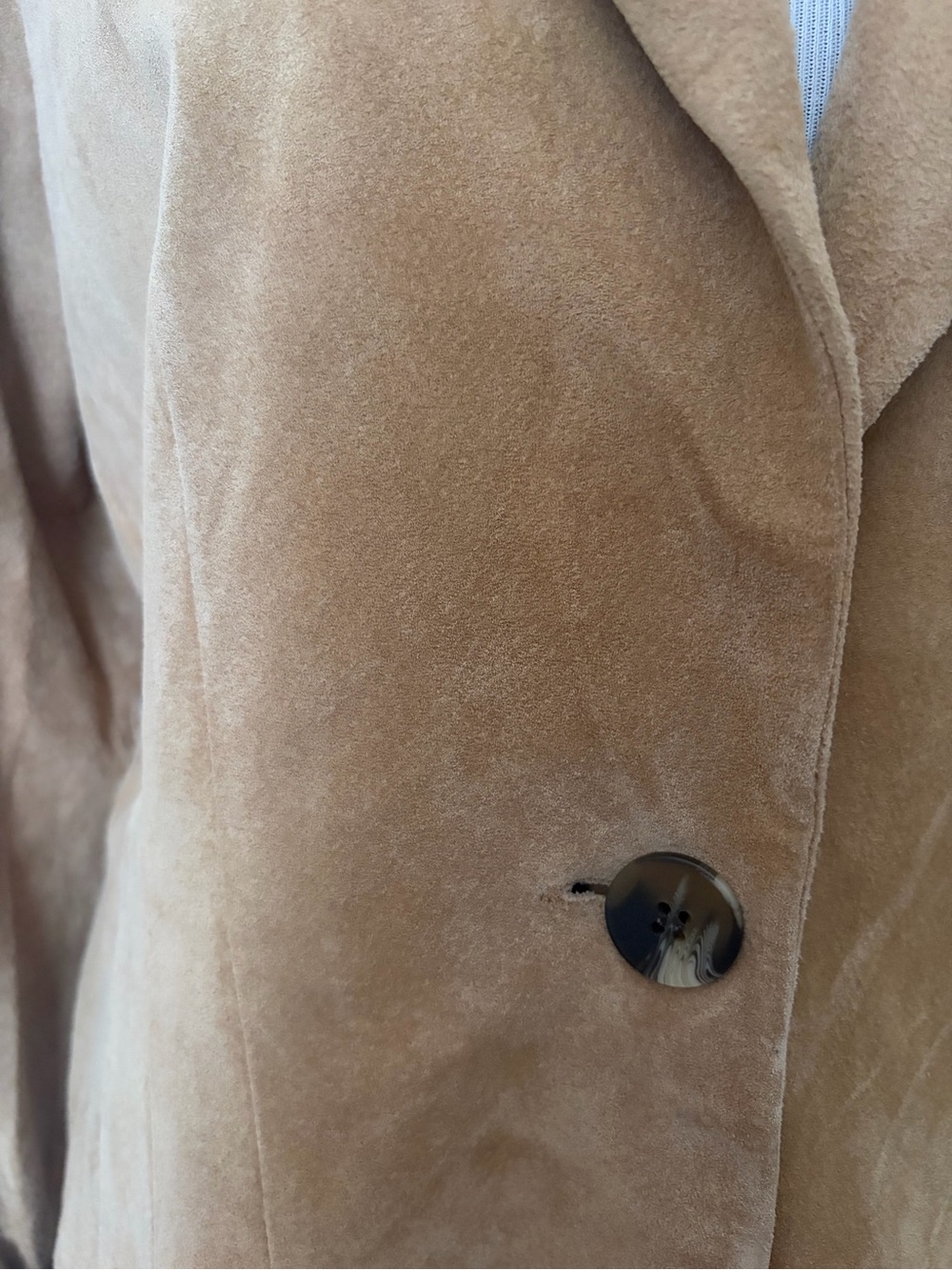 Finley Camel Suede Single-Button Blazer - Picture 2 of 11